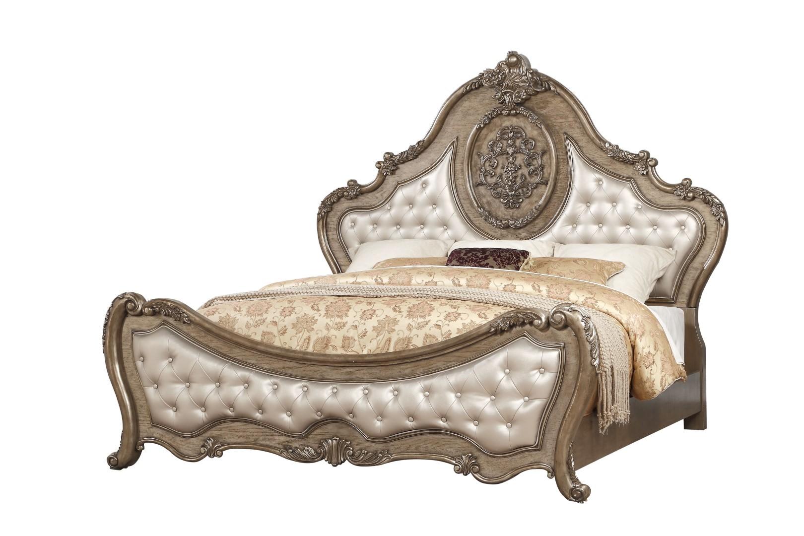 

    
Soflex Classic Rovigo Luxury Vintage Oak PU Tufted King Bedroom Set 5Pcs

