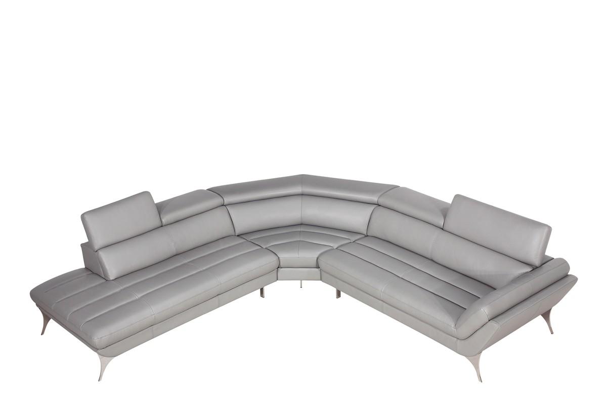 Modern Sectional Sofa Cleveland Soflex-Cleveland-LHС in Gray Italian Leather