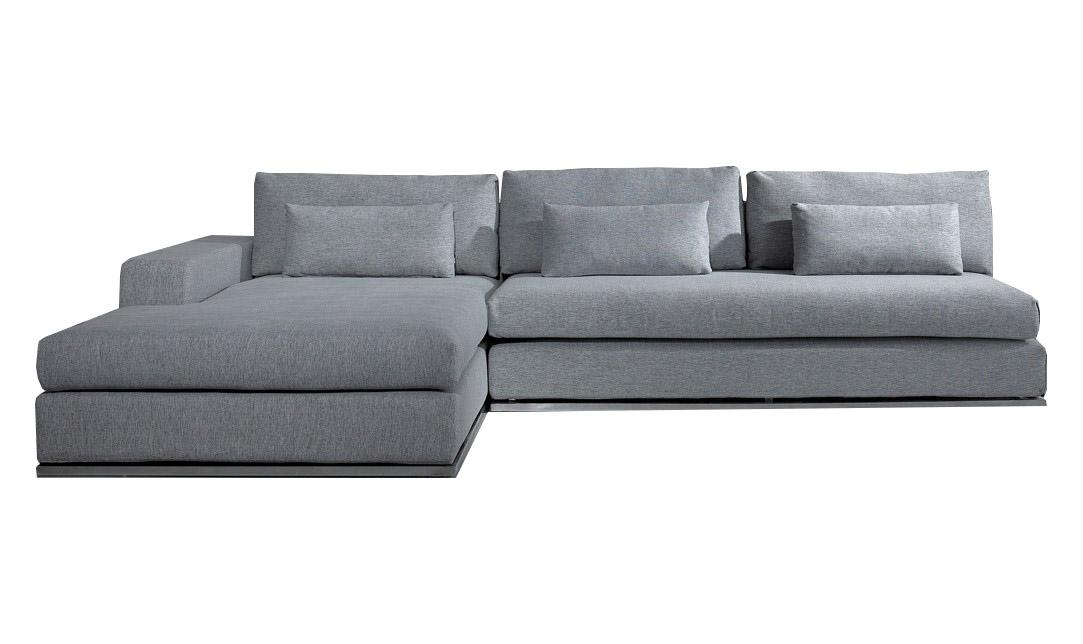 Modern Sectional Sofa Columbus Soflex-Columbus-Sectional-LHC in Gray Fabric