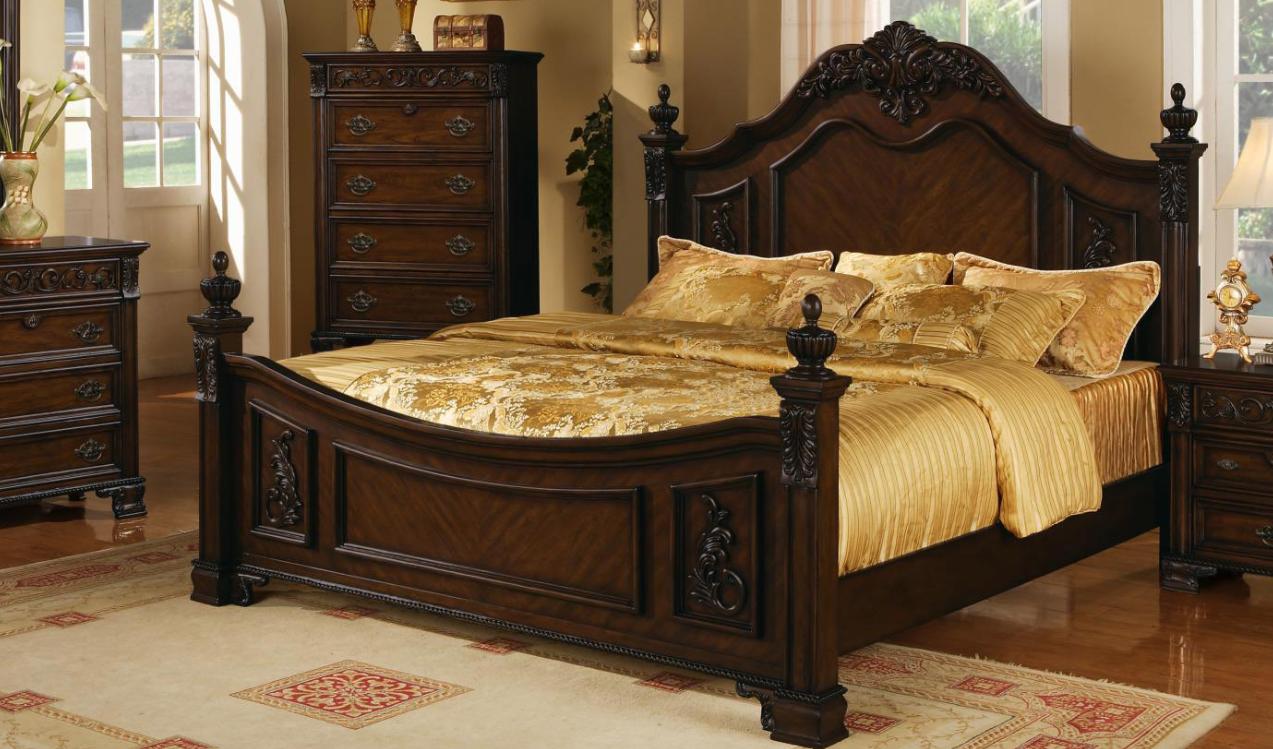 

    
Soflex Giavanna Dark Cherry Finish Luxury King Platform Bed Classic Traditional
