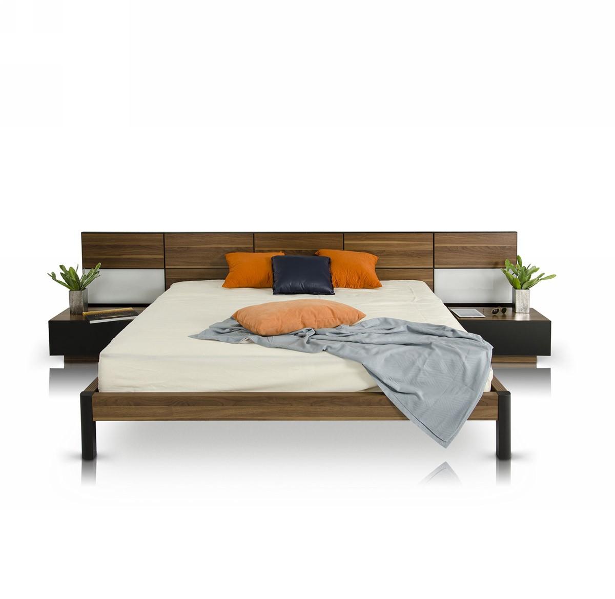 

    
Soflex Glendale Modern Walnut Queen Size Platform Bed w/ Nightstands Storage And Lights
