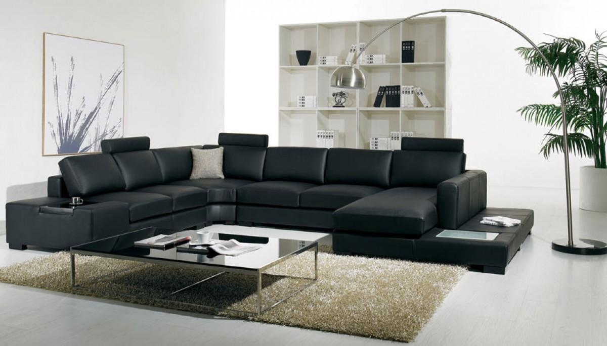 

    
Soflex Houston Black Bonded Leather Sectional Sofa with Light Ultra Modern
