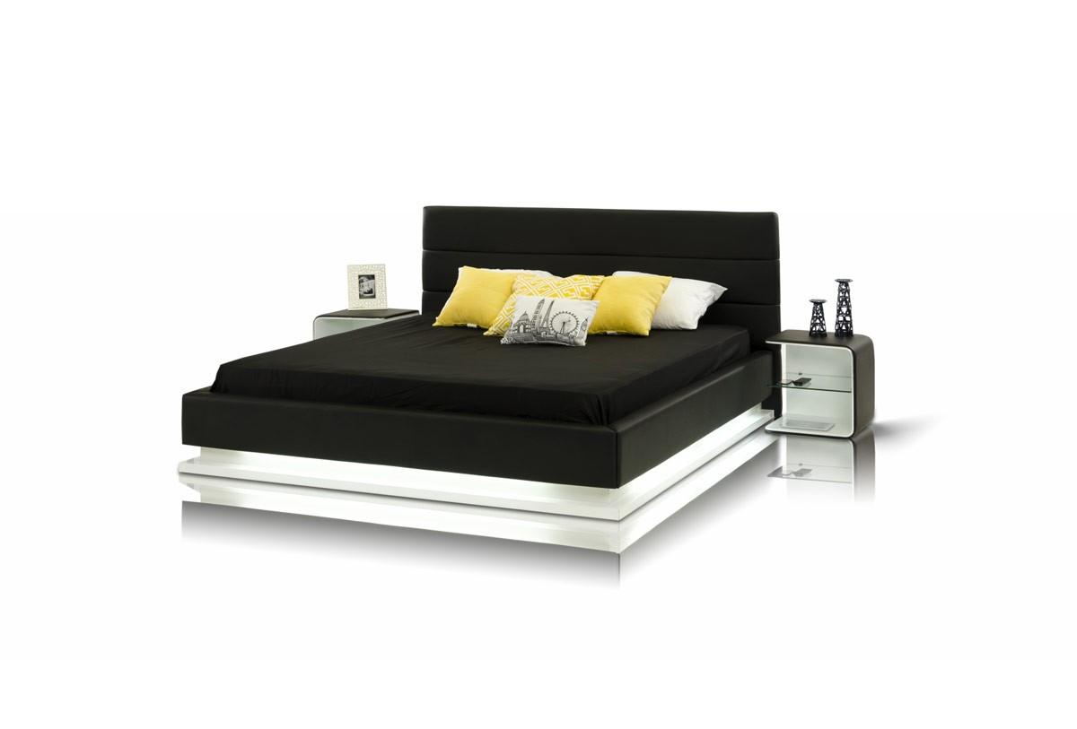 

    
Soflex Irving Modern Black leather Queen Platform Bed with Fluorescent Light
