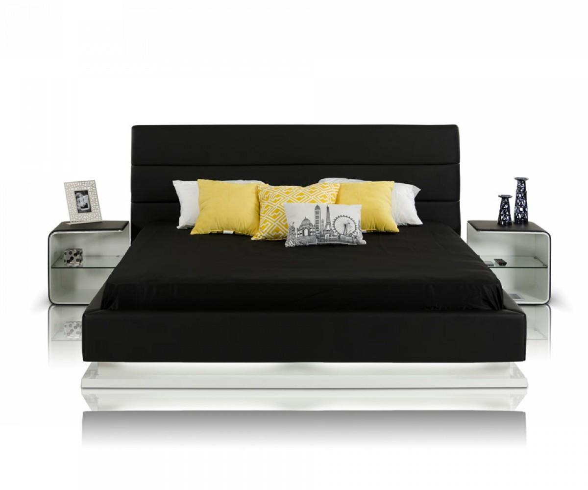 

    
Soflex Irving Modern Black leather Queen Platform Bed with Fluorescent Light
