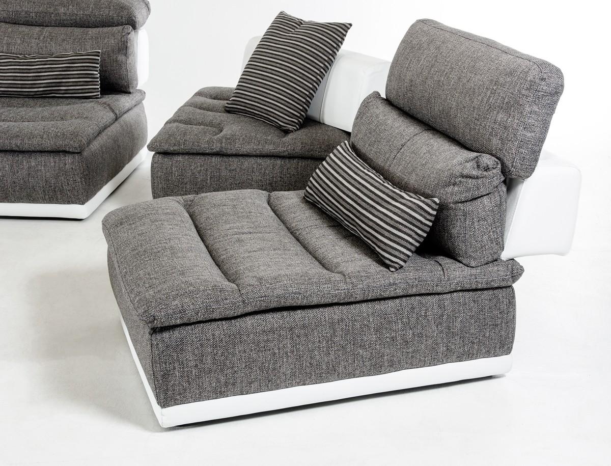 

                    
Buy Modern Italian White Leather Grey Fabric Sectional Sofa Left Soflex Lexington
