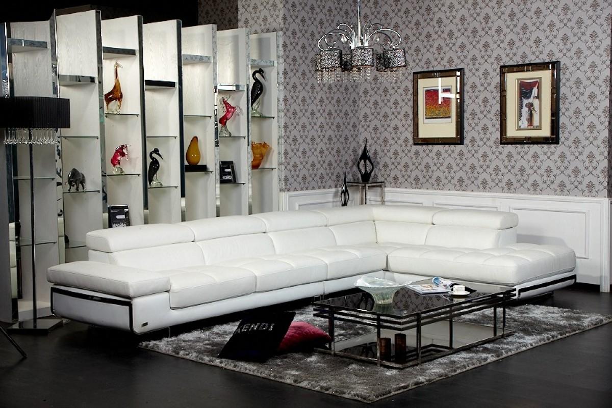 

    
Soflex Lincoln Modern White Eco-Leather Tufted Sectional Sofa Right Facing Chaise
