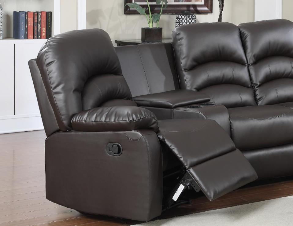 

    
Soflex Lyra Reclining Brown Leather Sectional w/Ottoman Home Theater Seats
