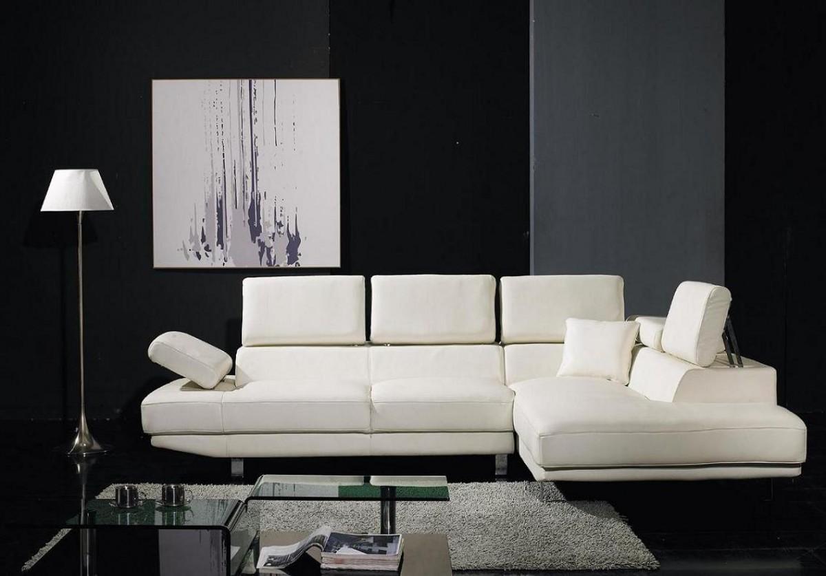 

    
Soflex Milwaukee Ultra Modern White Bonded Leather Sectional Sofa Right Chaise
