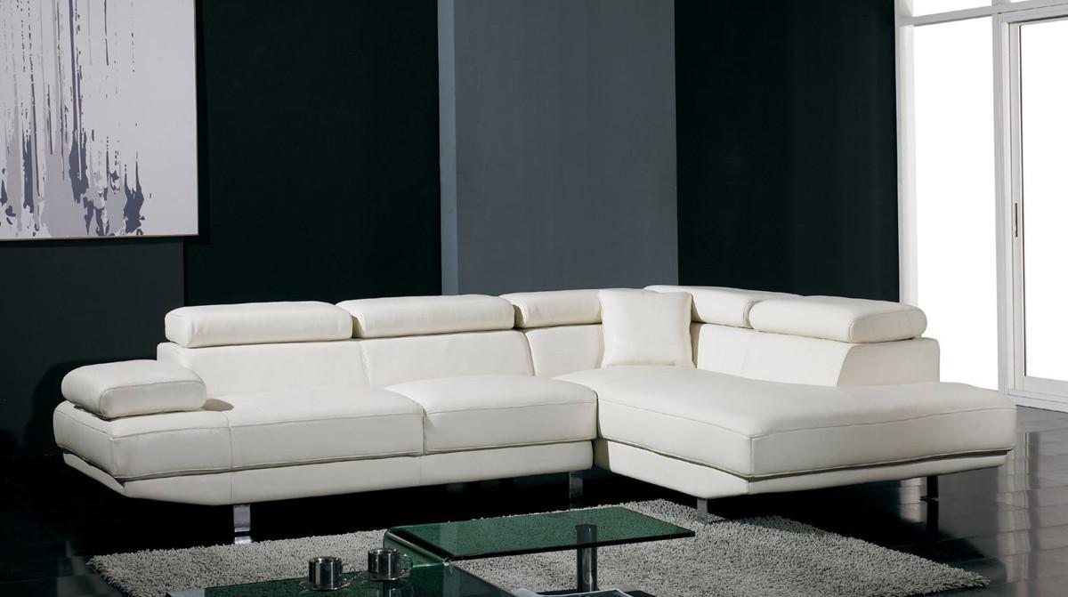 Modern Sectional Sofa Milwaukee Soflex-Milwaukee-Sectional-RHC in White Bonded Leather