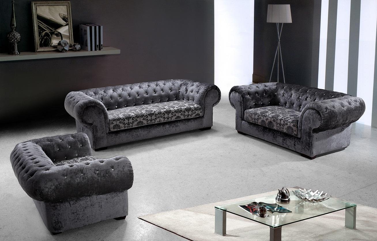 

    
Soflex Nashville Modern Fabric Sofa Set with Tufted Acrylic Crystals Classic
