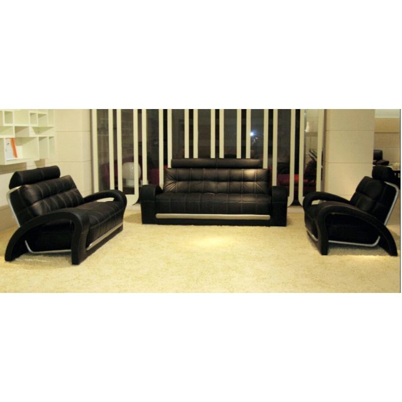 

    
Soflex Seattle Contemporary Black Eco Leather Sofa Set 3Pcs SPECIAL ORDER Modern
