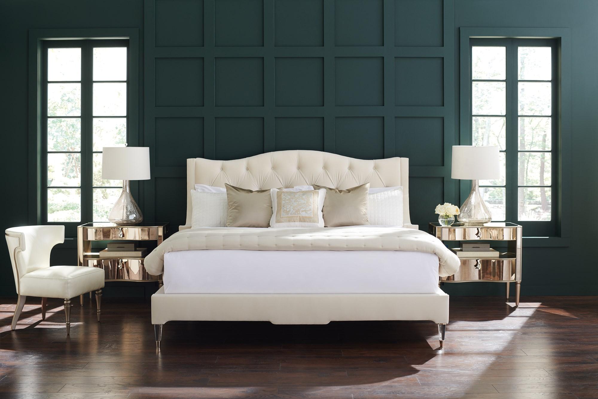 Classic Platform Bedroom Set MRS. SANDMAN / IT'S A SMALL WONDER CLA-419-128-Set-3 in Cream Fabric