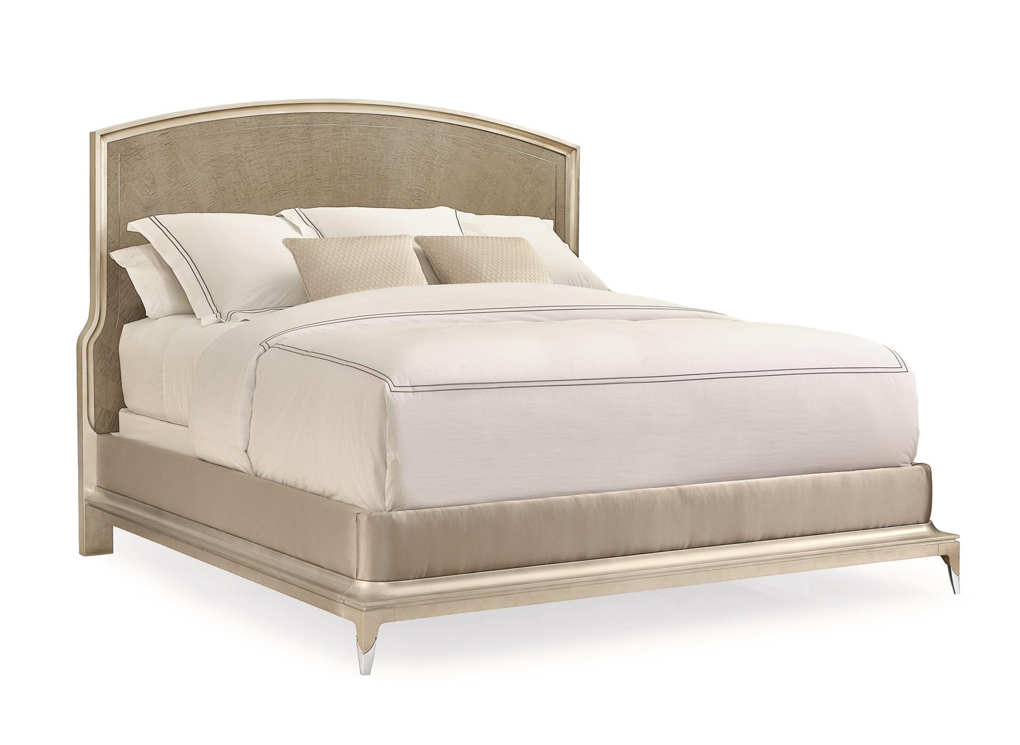 Contemporary Platform Bed RISE TO THE OCCASION CLA-417-145 in Silver, Beige 