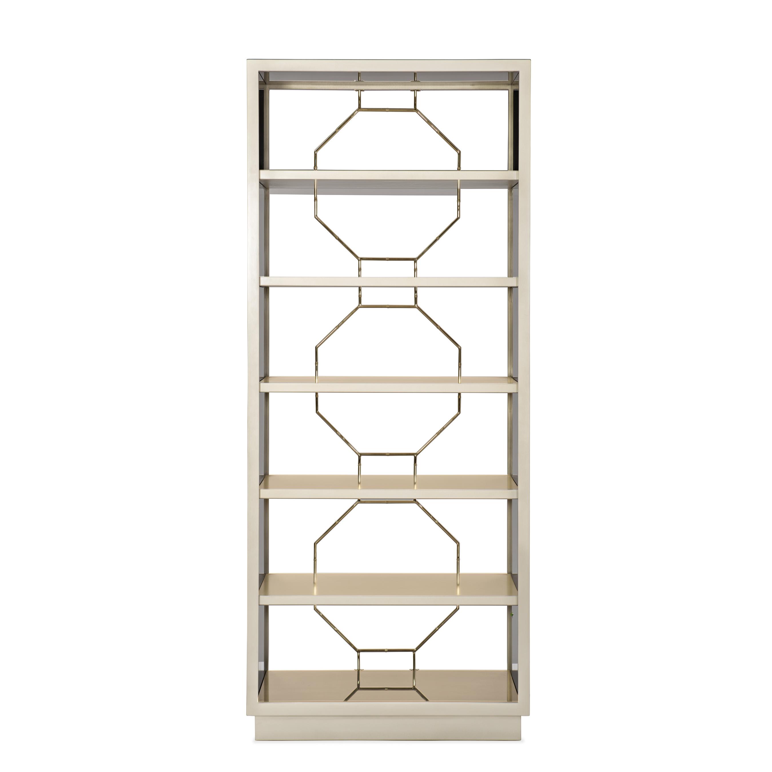 Contemporary Display Cabinet Going Up CLA-419-811 in Silver, Gold 