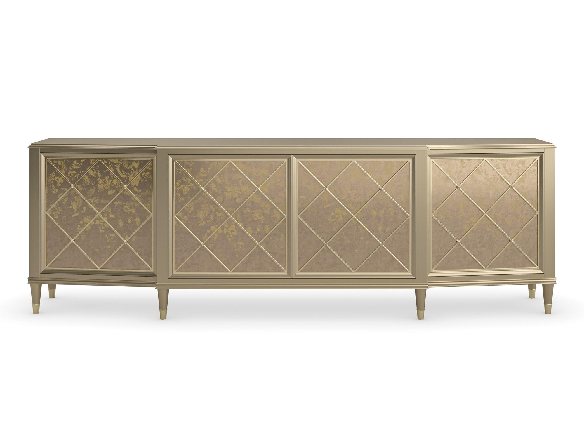 

        
Caracole STAR OF THE SHOW Console Table Pearl/Silver/Gold  662896039863
