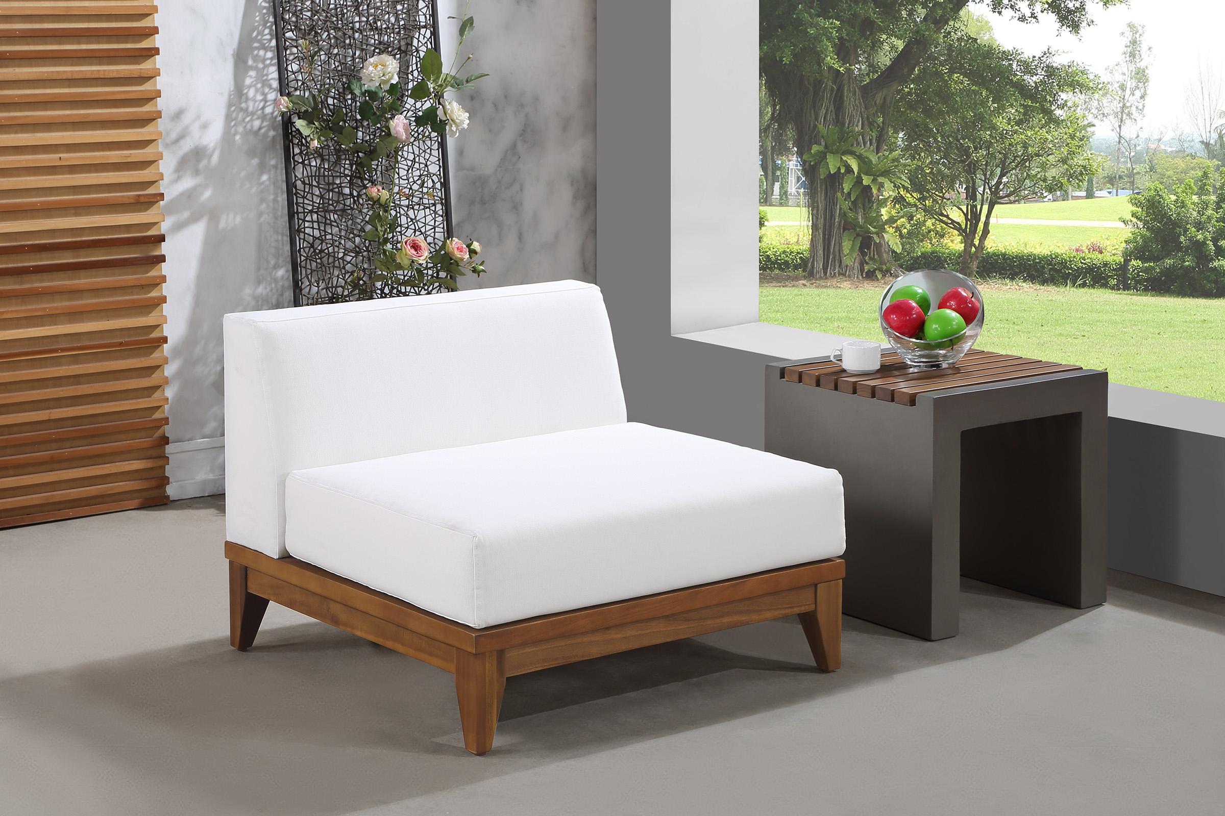 

    
Solid Acacia Outdoor Modular Armless Chair RIO 389White-Armless Meridian Modern
