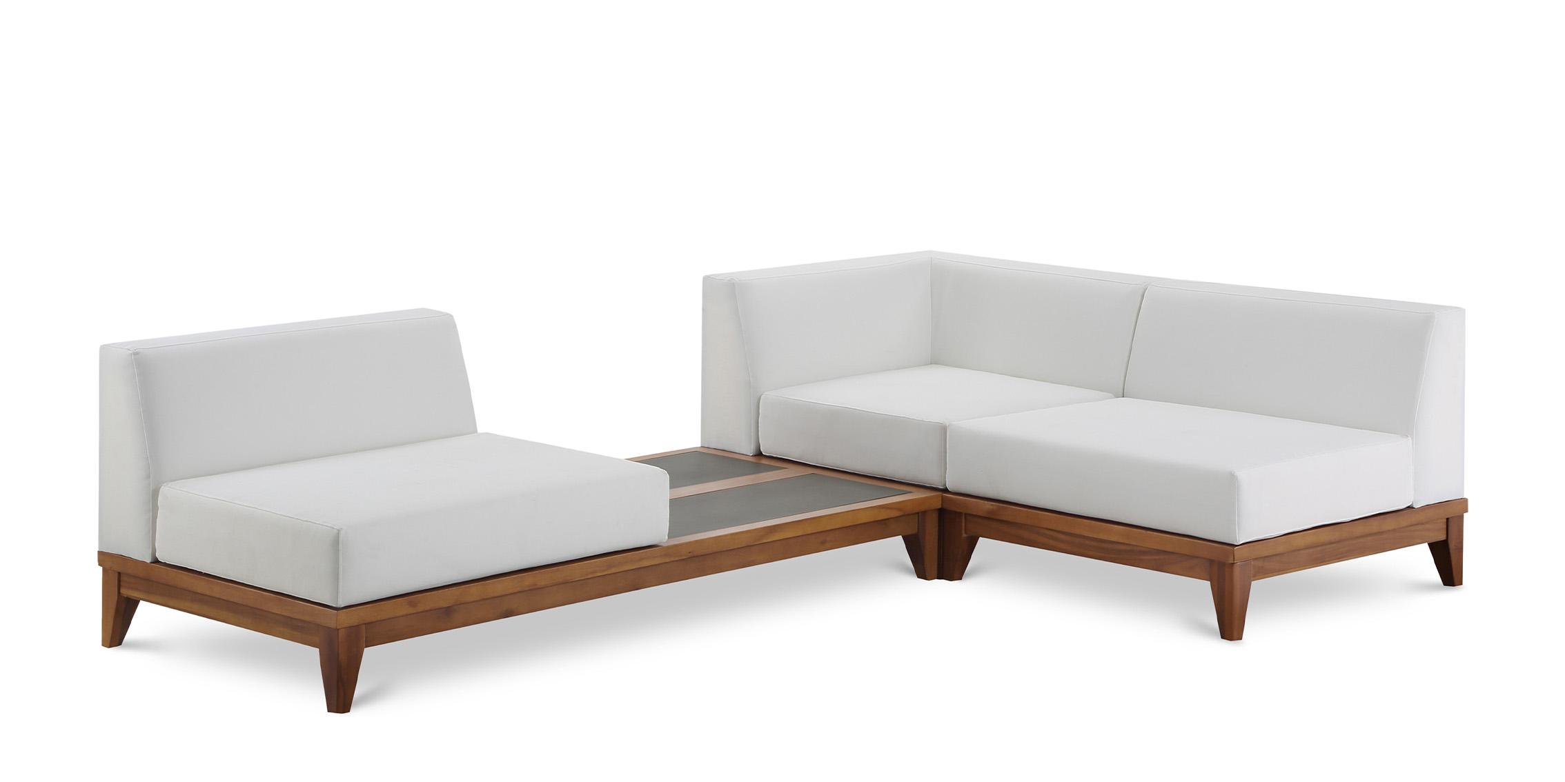 Meridian Furniture RIO 389White-Sec3B Patio Modular Sectional