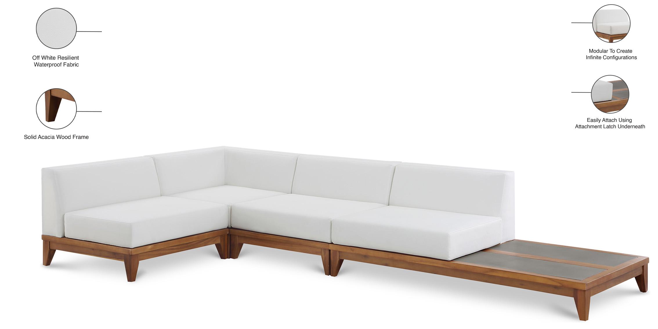 

    
Meridian Furniture RIO 389White-Sec4A Patio Modular Sectional Off-White/Brown 389White-Sec4A
