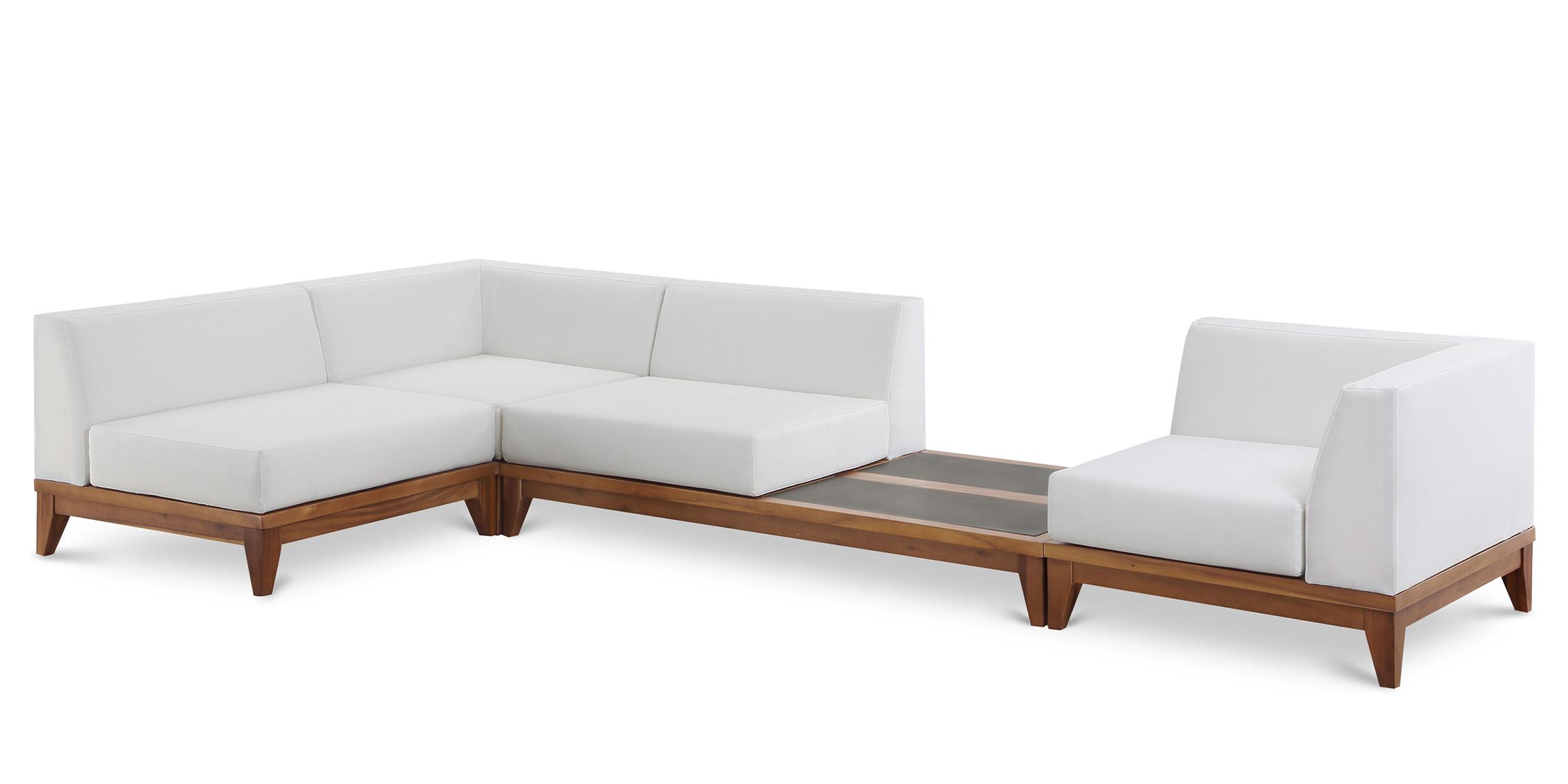 Meridian Furniture RIO 389White-Sec4C Patio Modular Sectional