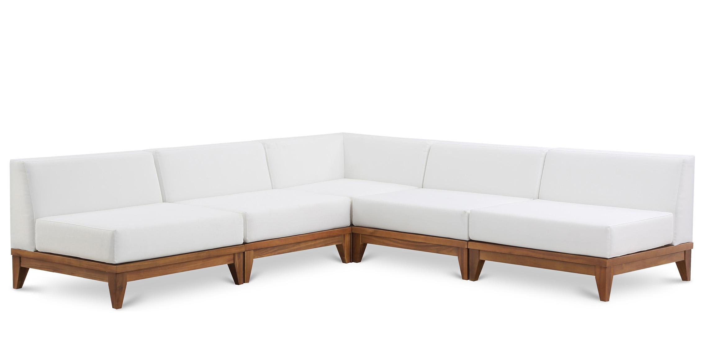 Meridian Furniture RIO 389White-Sec5B Patio Modular Sectional