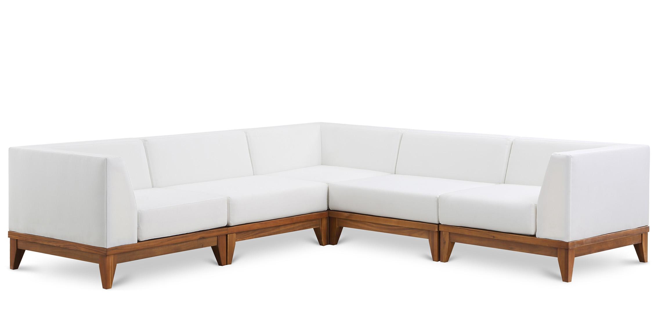 Meridian Furniture RIO 389White-Sec5C Patio Modular Sectional