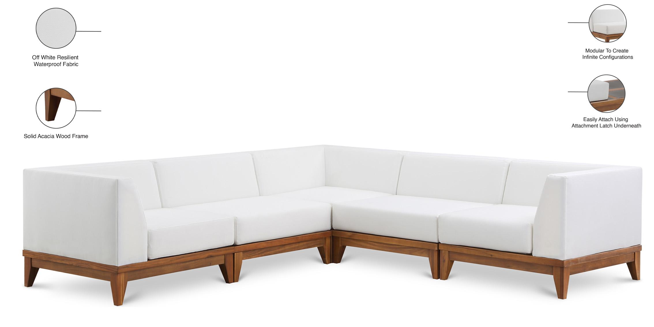 

    
Meridian Furniture RIO 389White-Sec5C Patio Modular Sectional Off-White/Brown 389White-Sec5C
