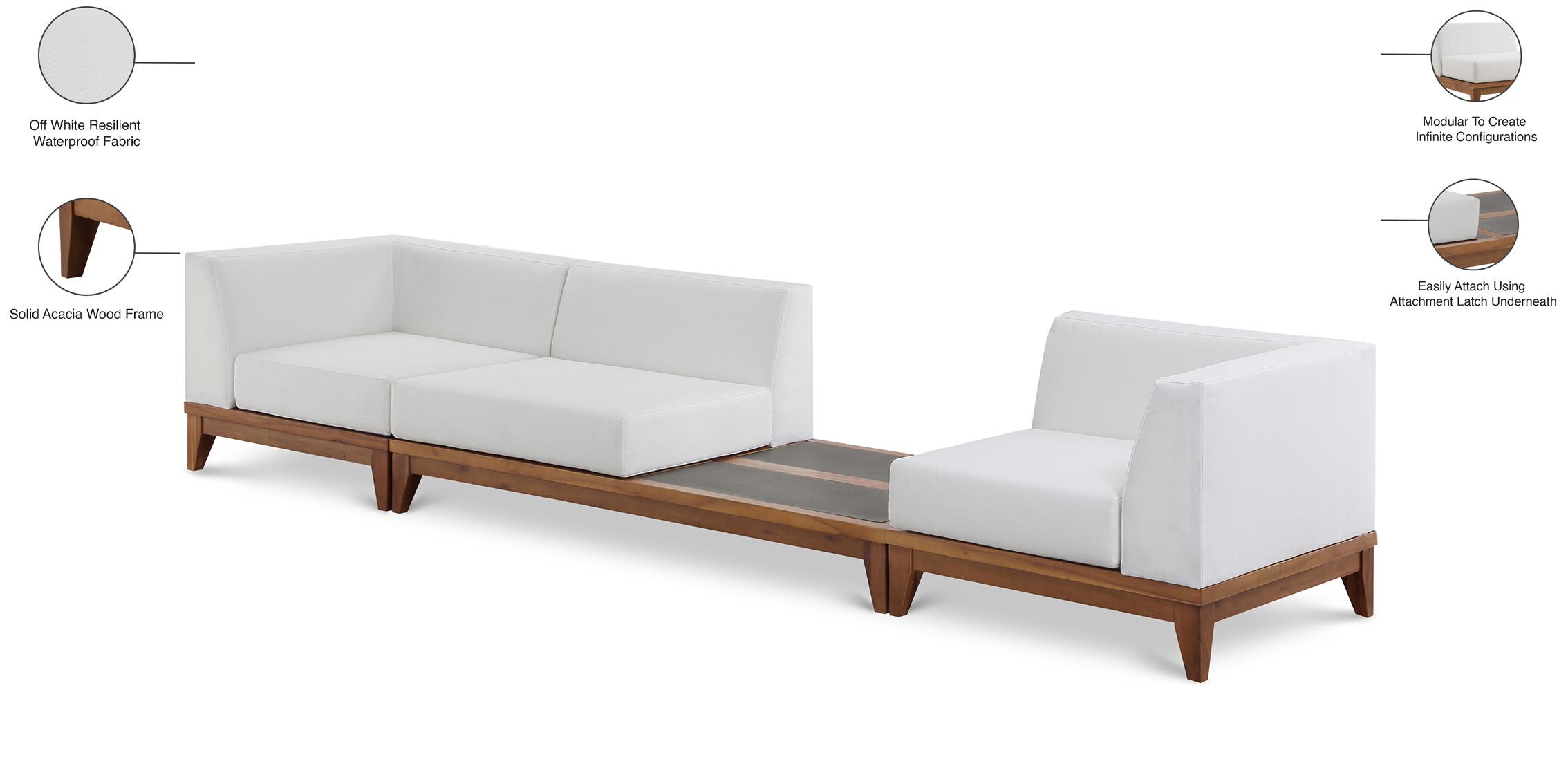 

    
Meridian Furniture RIO 389White-S125 Patio Moular Sofa Off-White/Brown 389White-S125
