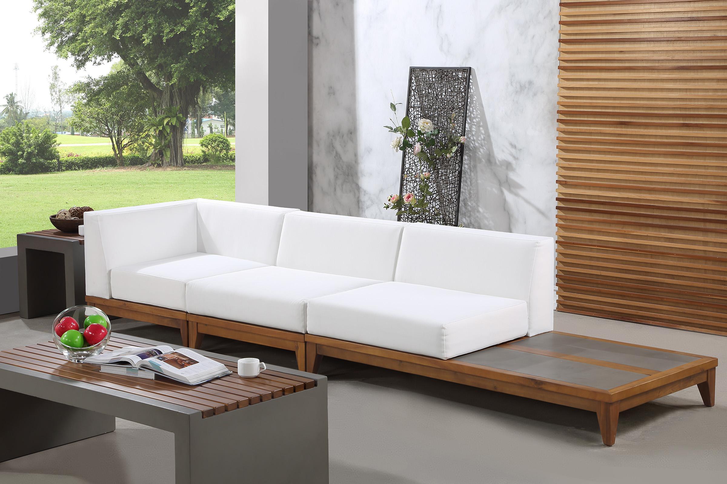

    
Solid Acacia Outdoor Patio Modular Sofa RIO 389White-S128 Meridian Modern
