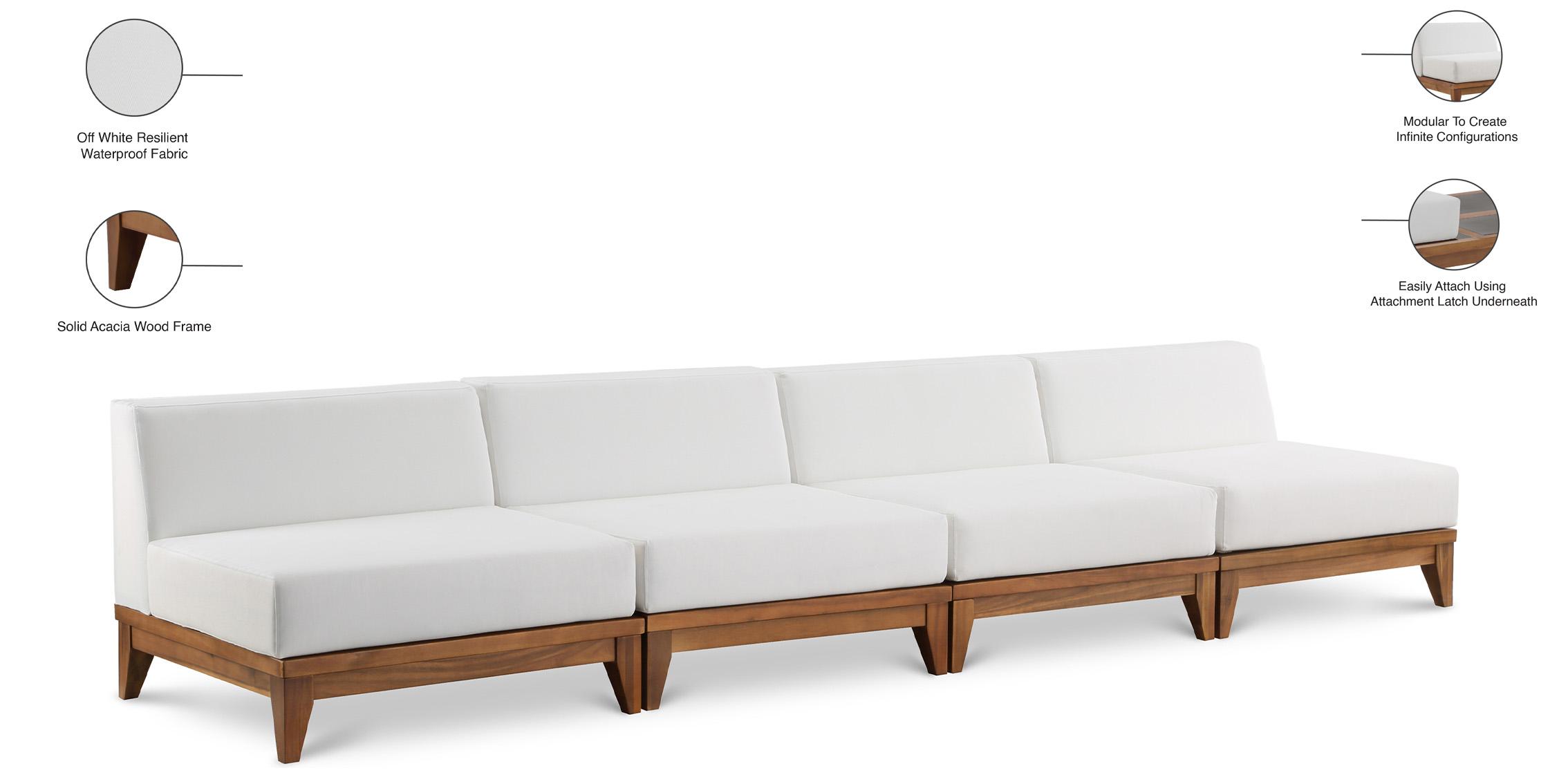 

    
Meridian Furniture RIO 389White-S138 Patio Moular Sofa Off-White/Brown 389White-S138

