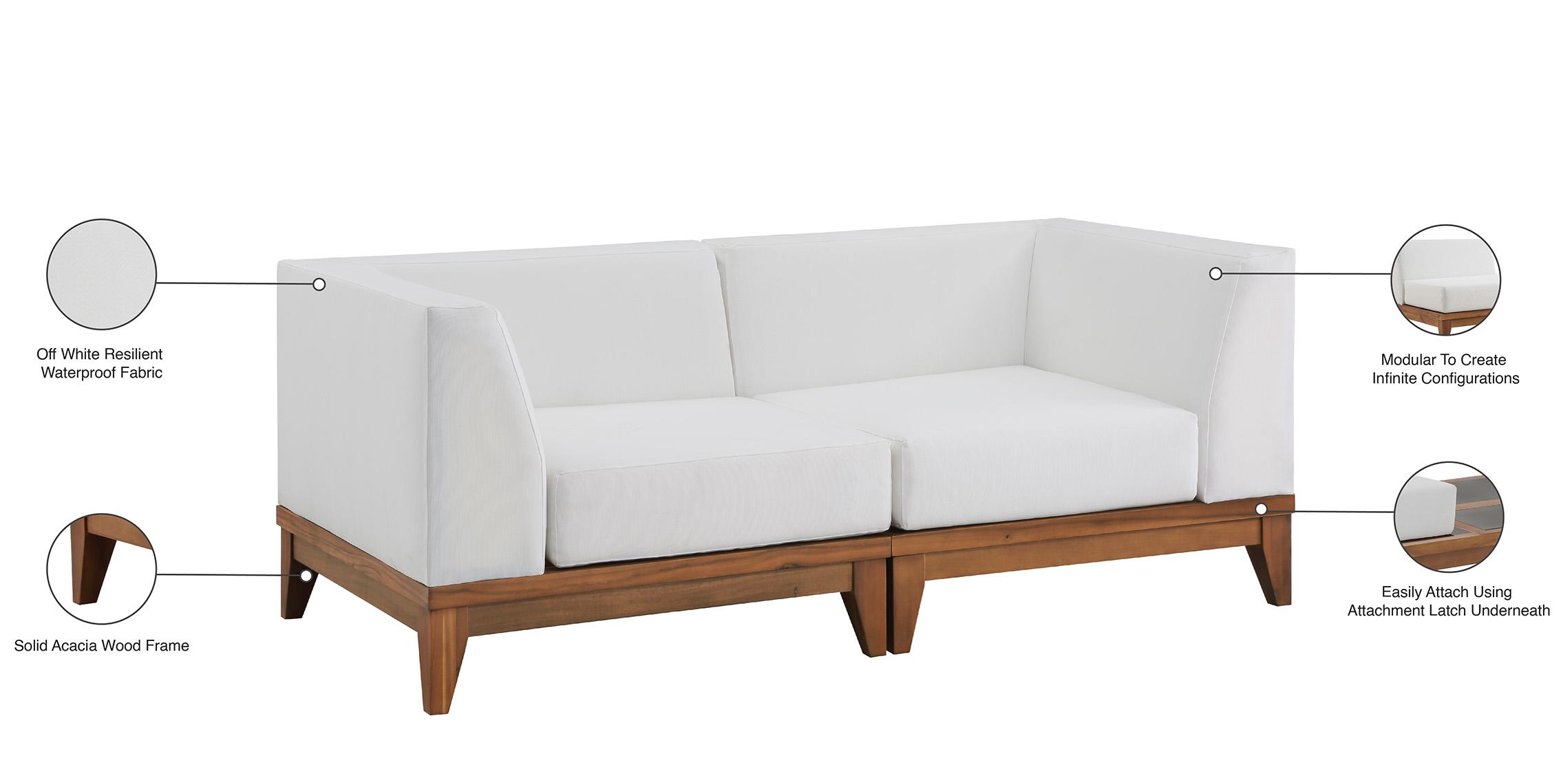 

        
Meridian Furniture RIO 389White-S62 Patio Moular Sofa Off-White/Brown Fabric 094308257525
