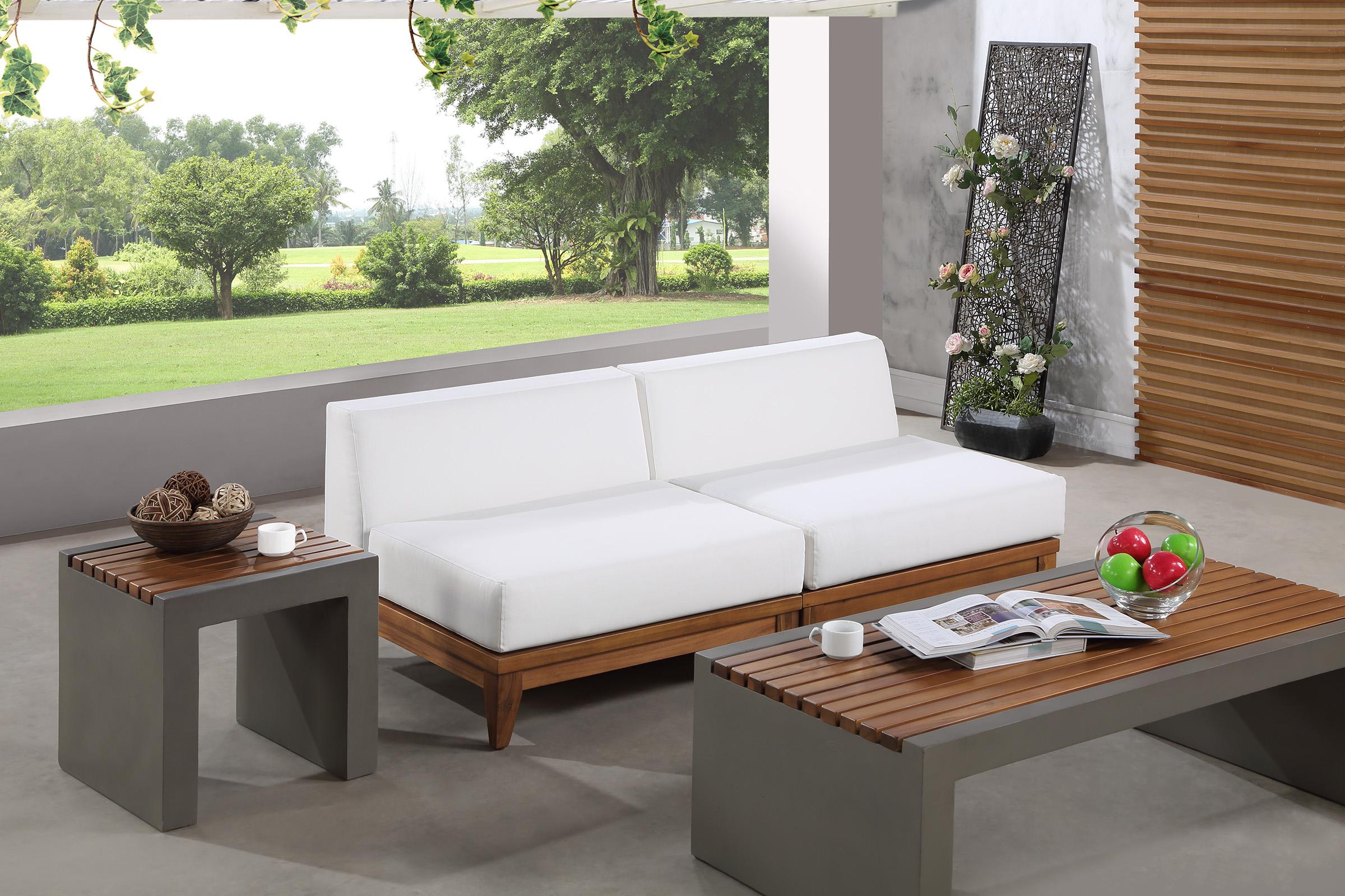 

    
Solid Acacia Outdoor Patio Modular Sofa RIO 389White-S70 Meridian Modern
