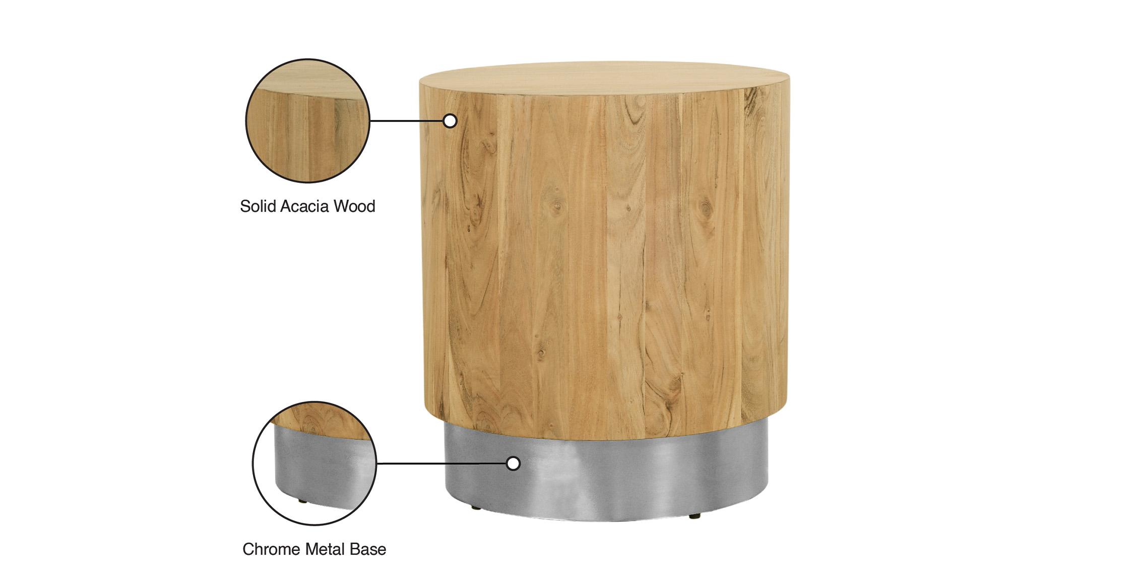 

    
 Photo  Solid Acacia Wood & Chrome Round Coffee Table Set 2 ACACIA 247 Meridian Modern
