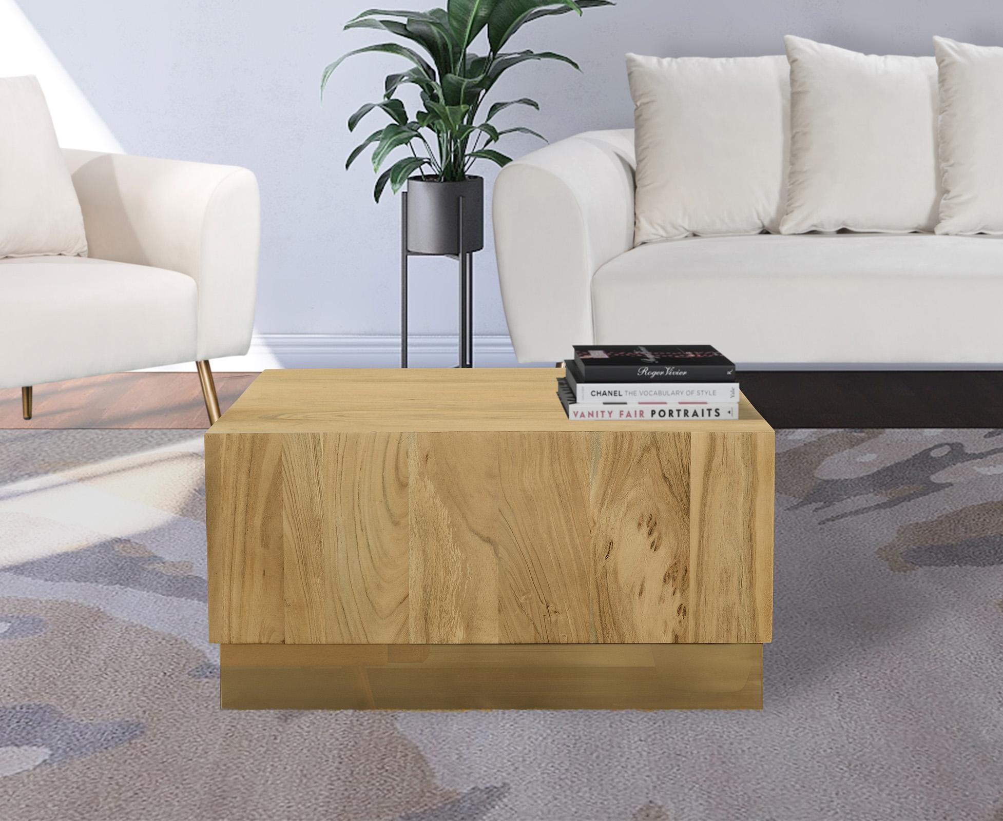 

    
Solid Acacia Wood & Gold Coffee Table ACACIA 232-CT Meridian Modern
