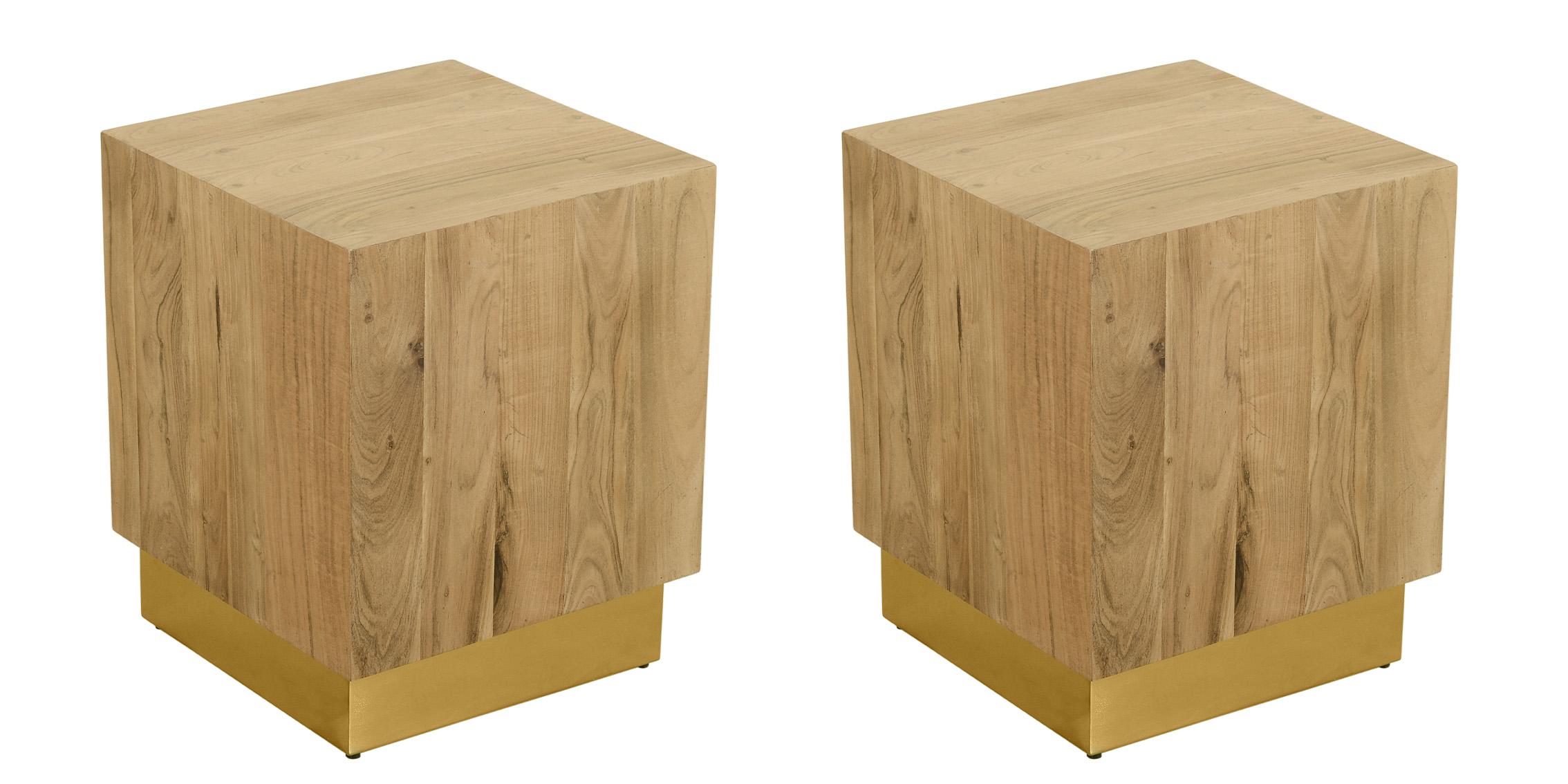 

    
Solid Acacia Wood & Gold  End Table Set 2 Pcs ACACIA 232-ET Meridian Modern
