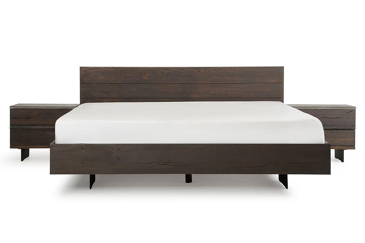 Contemporary, Modern Panel Bed VGEDSELMA-BED VGEDSELMA-BED 72409 in Dark Oak 
