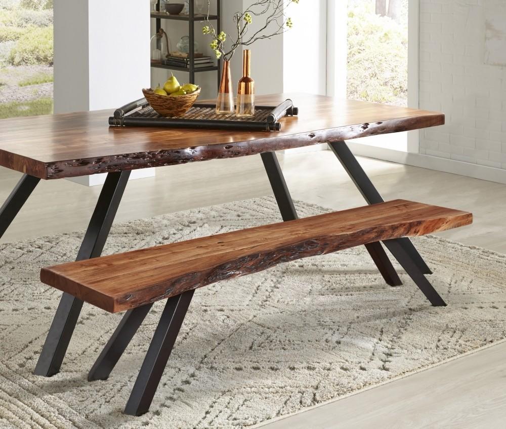 

    
Solid Wood Rectangular Dining Table & Bench in Natural Acacia REESE by Modus Furniture
