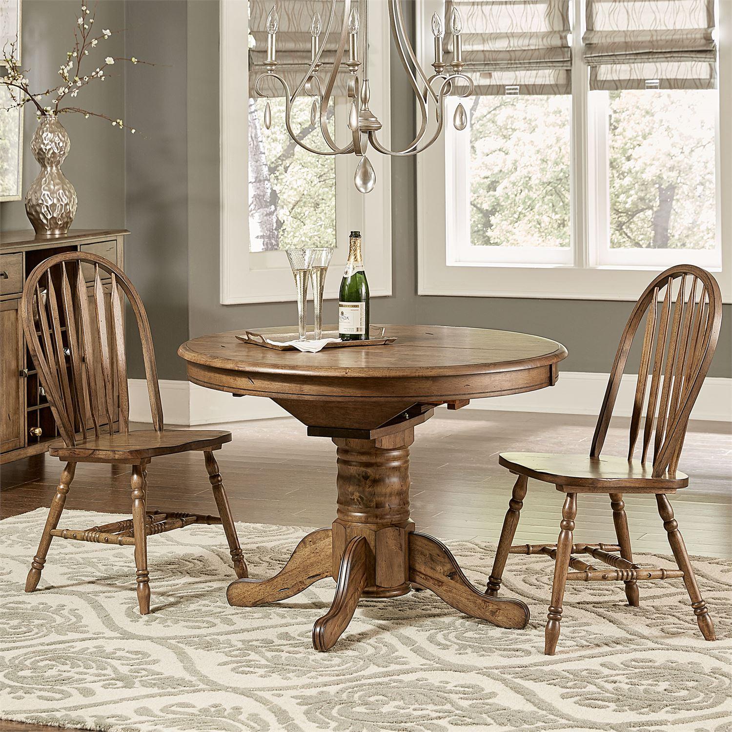 Solids Dining Table Carolina Crossing  (186-CD) Dining Table 186-CD-PDS in Brown 