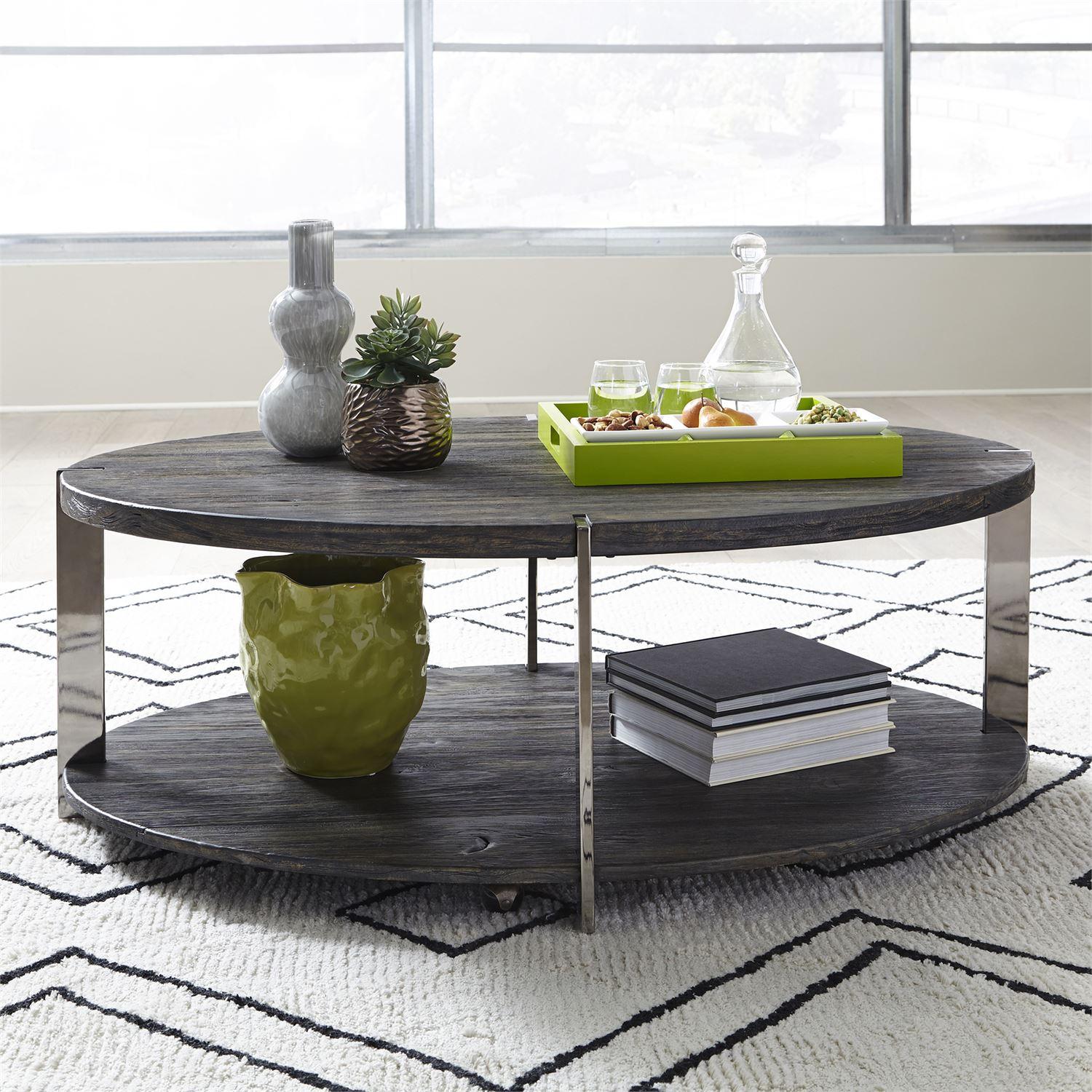 

    
Charcoal Finish Wood Coffee Table Set 3 Pcs Paxton (801-OT) Liberty Furniture
