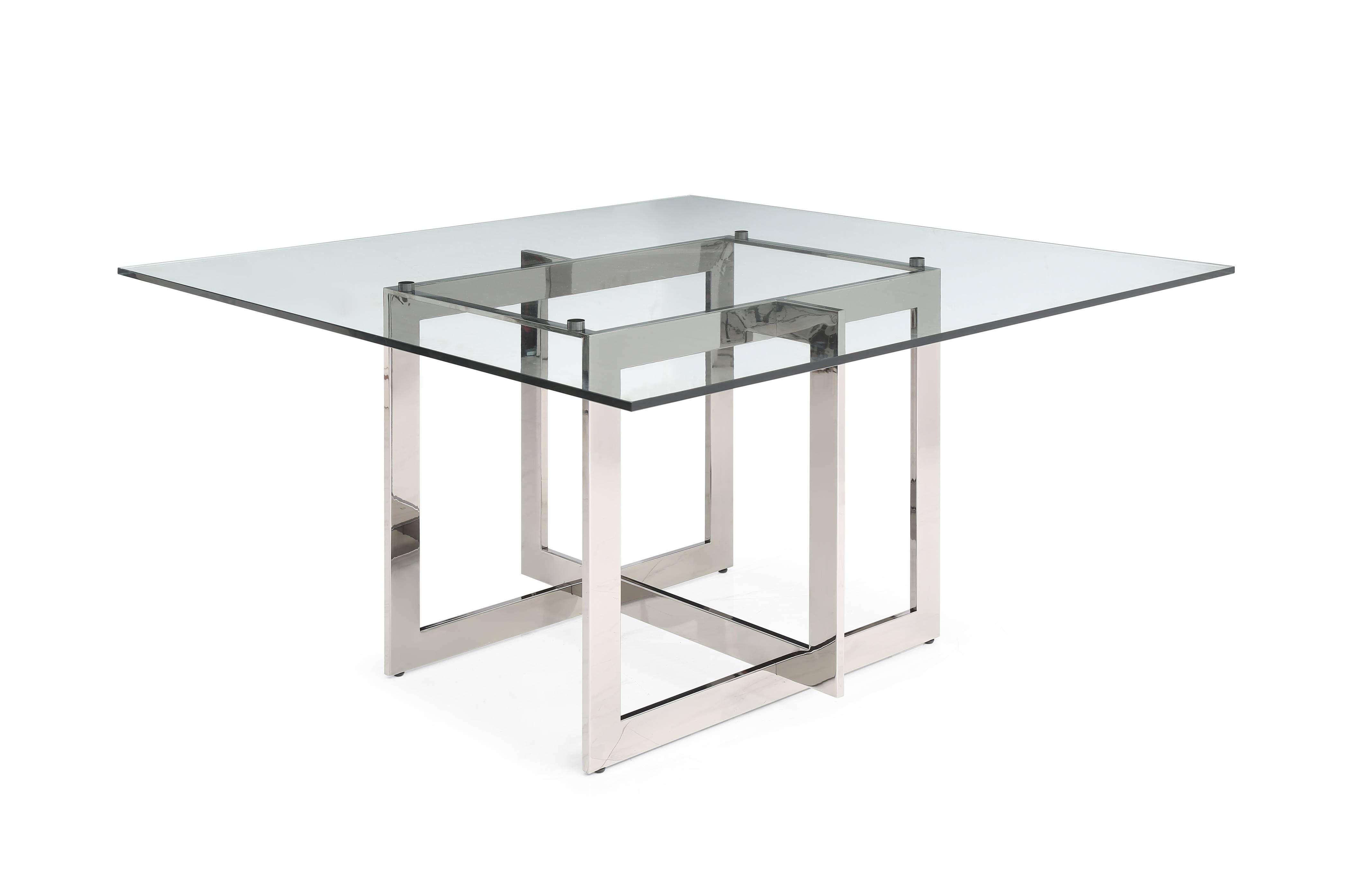 Contemporary, Modern Dining Table Keaton VGVCT8961-DT in Chrome, Silver 