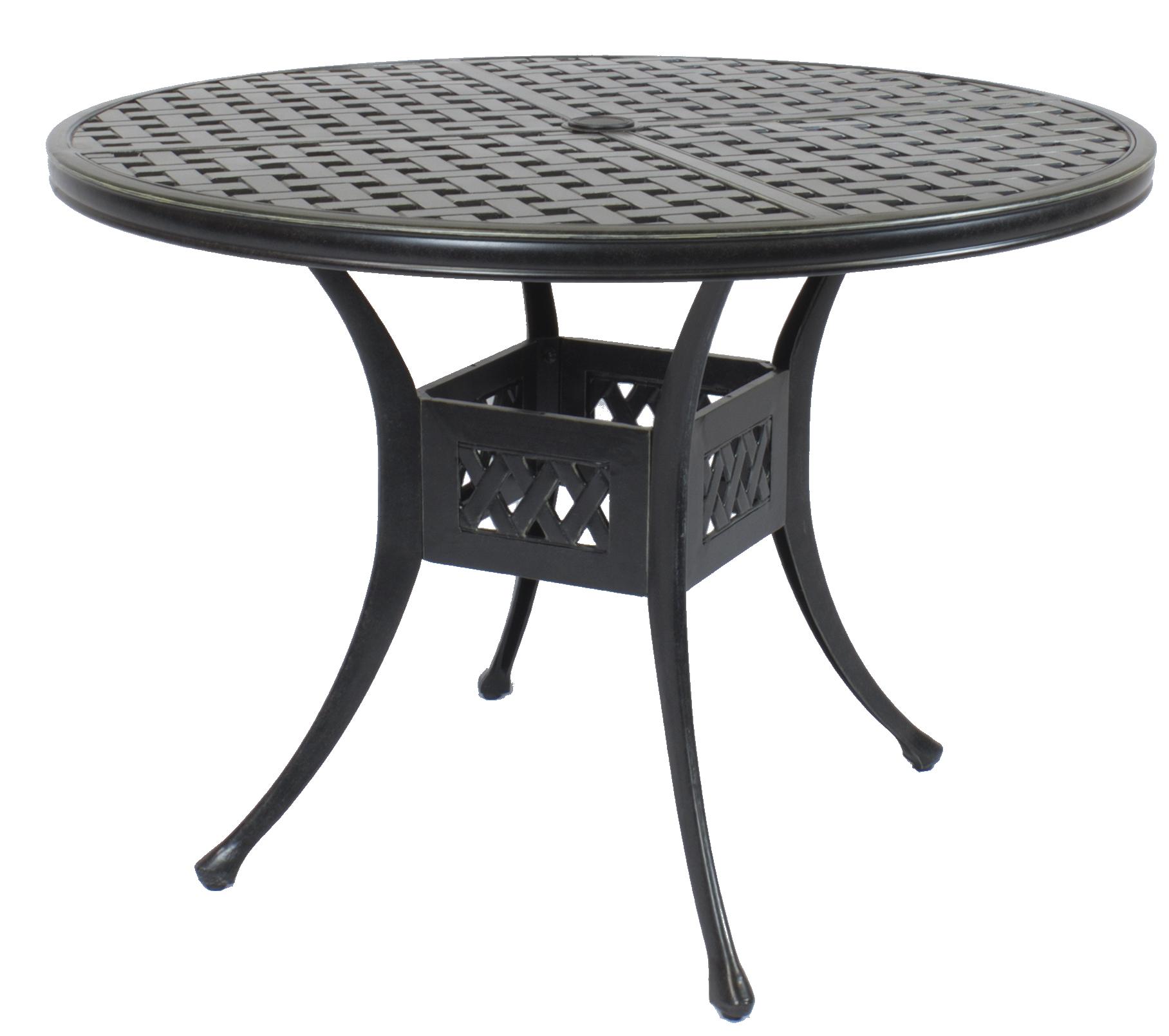 

    
St. Tropez Cast Alumnium Fully Welded 42" Round Dining Table by CaliPatio
