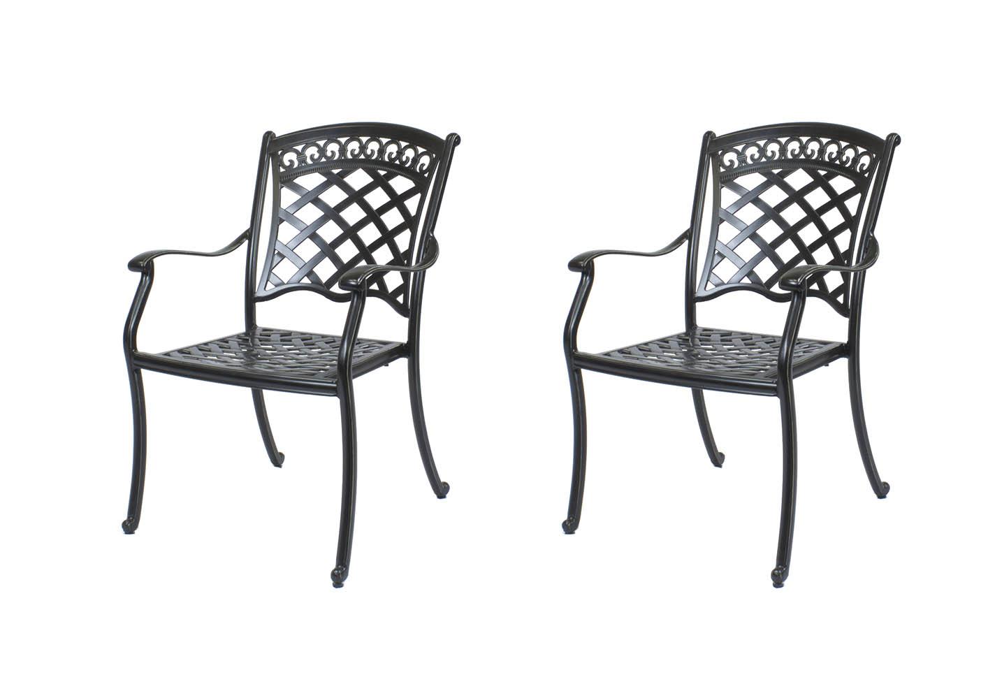 Contemporary Outdoor Dining Chair St. Tropez STDC-Set-4 in Natural, Bronze 