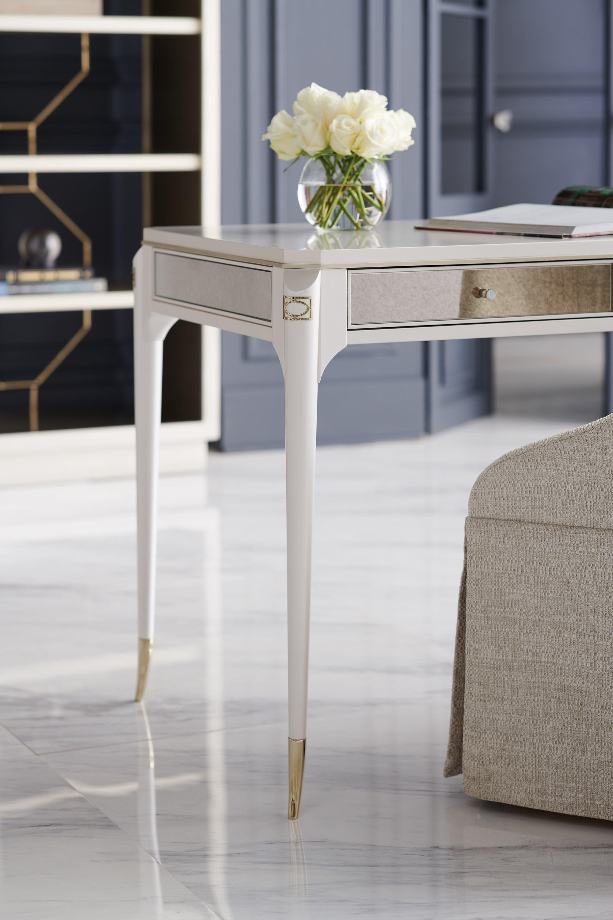 

    
CLA-021-451 Stardust & Platinum Finish Console Table SINCERELY YOURS by Caracole
