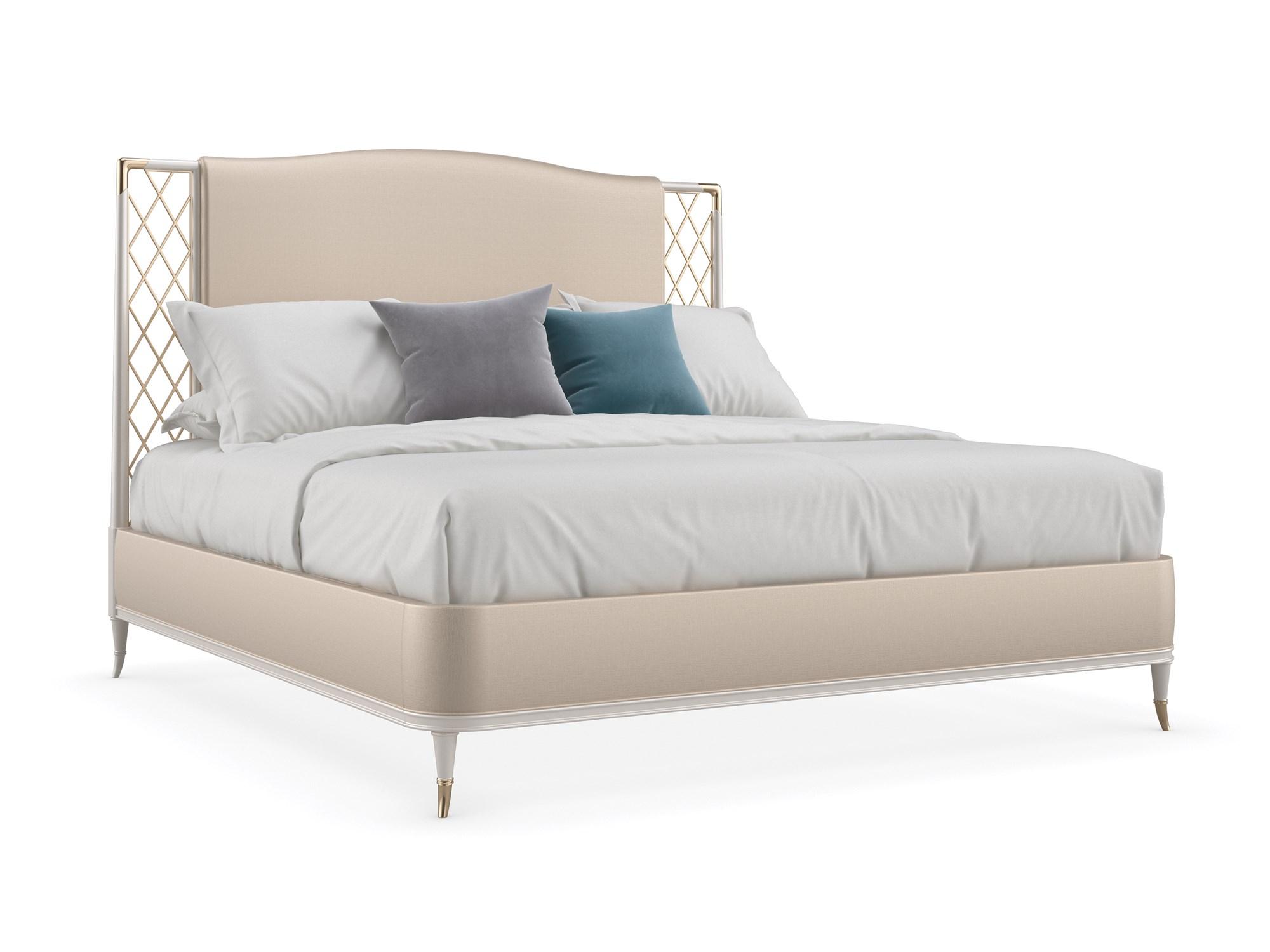 

    
Stardust & Whisper of Gold Finish Queen Bed STAR OF THE NIGHT-KING by Caracole

