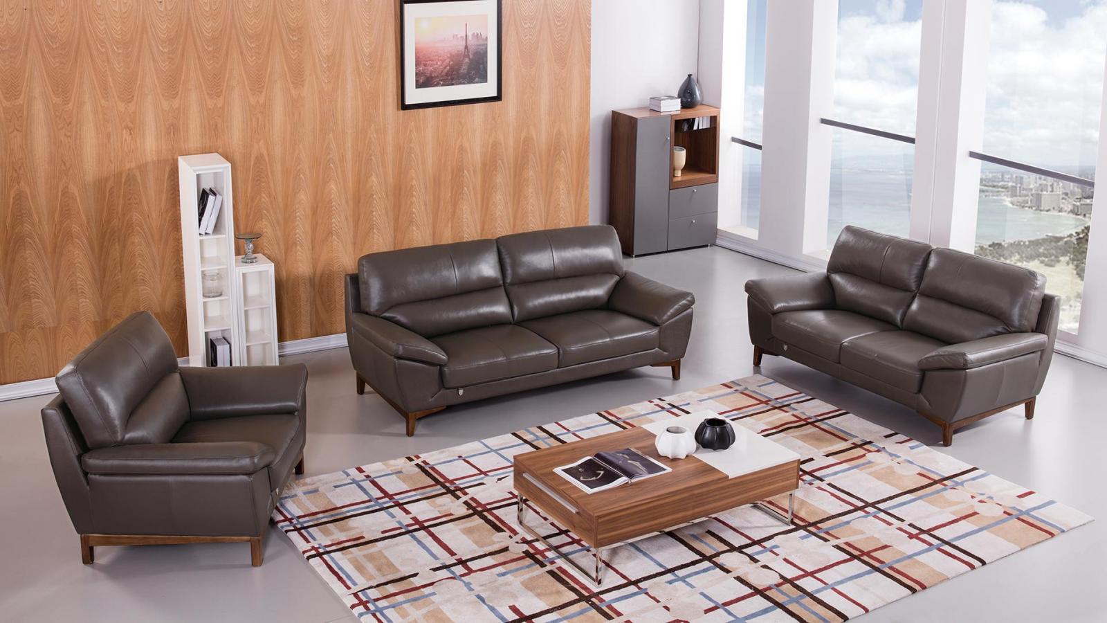 

    
Taupe Genuine Italian Leather Stengel Sofa Set 3 Pcs Contemporary Modern
