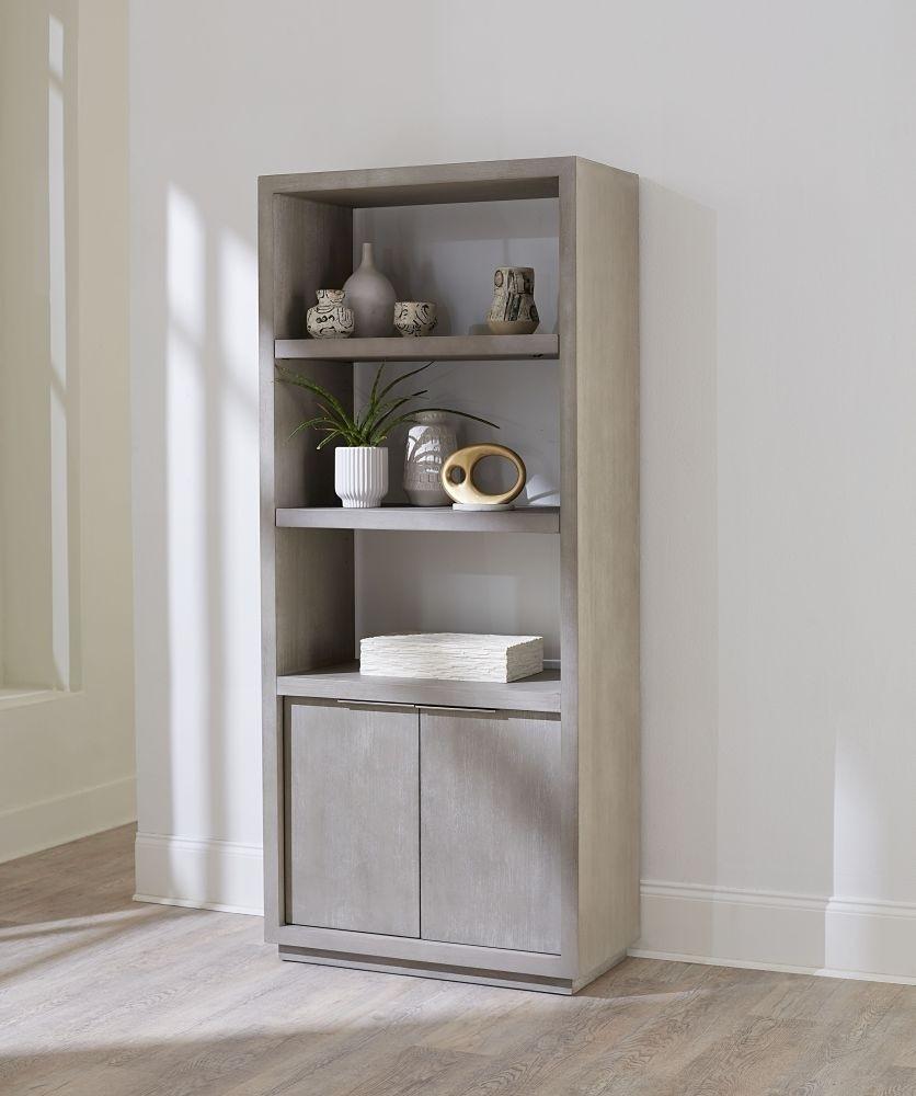 

    
Mineral Gray Bookshelf Solid Acacia OXFORD by Modus Furniture

