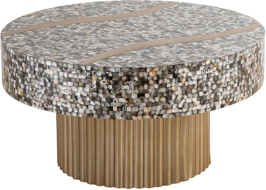 

    
T 1207-32 Coffee Table Finished With Mother Of Pearl Top Galaxy Home Modern
