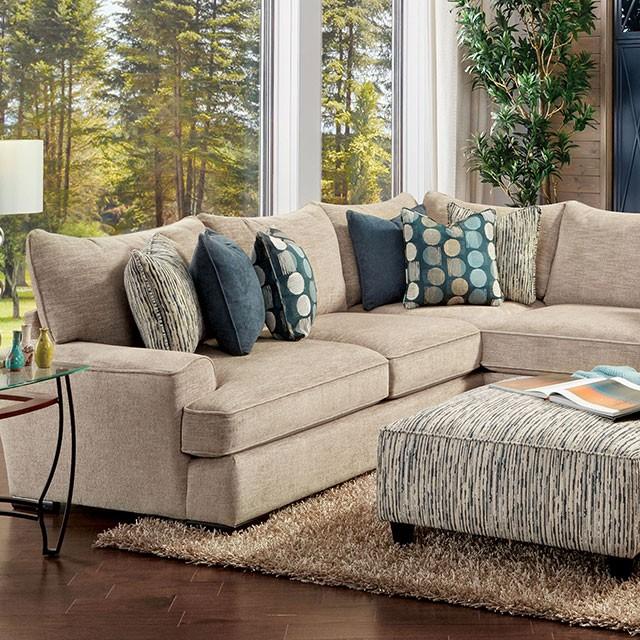 

    
Tan Chenille Sectional Contemporary Furniture of America Eastleigh
