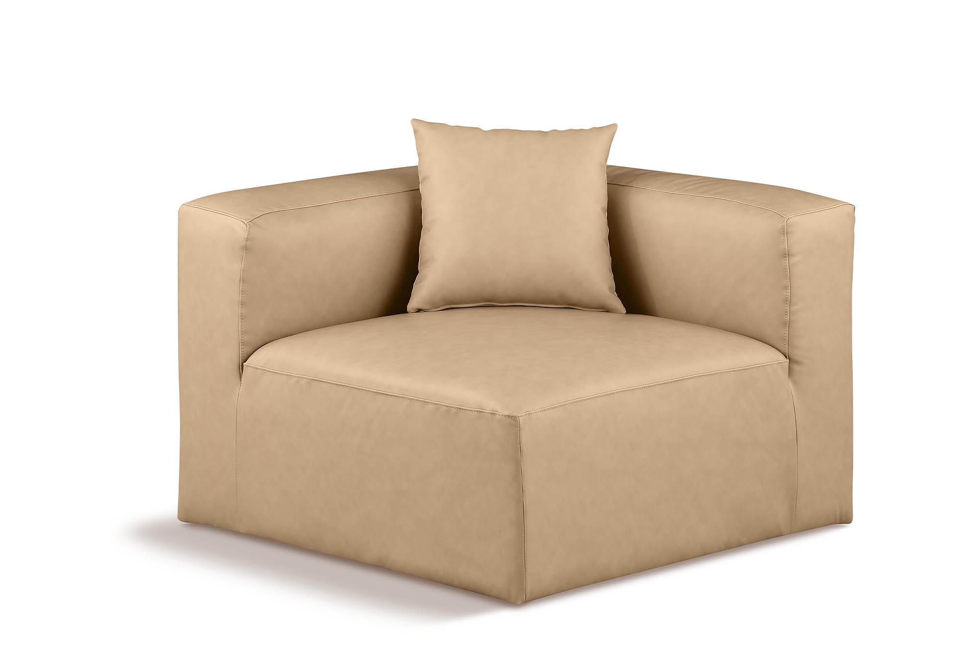 

    
Tan Faux Leather Modular Corner Chair CUBE 668Tan-Corner Meridian Modern
