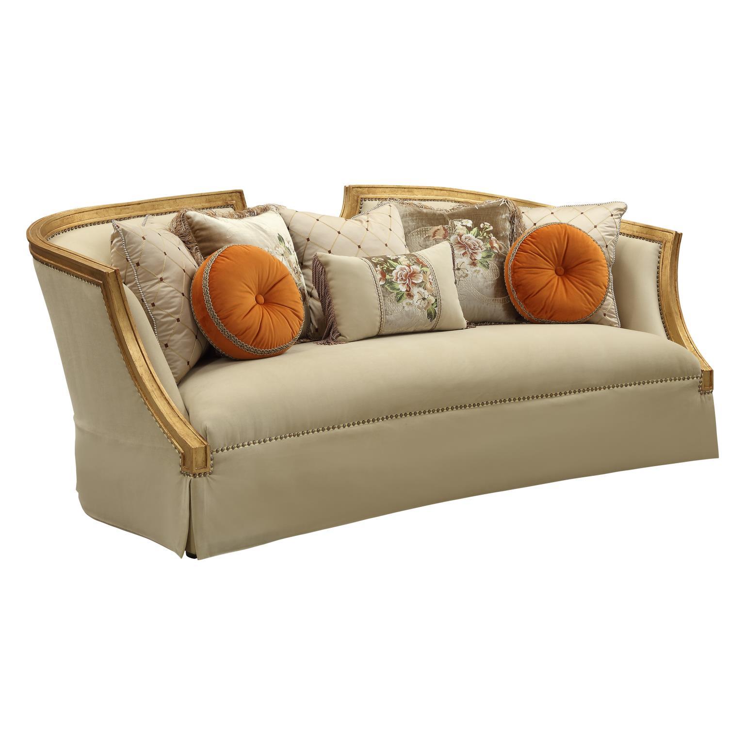 

    
Tan Flannel & Antique Gold Sofa Set 2Pcs Daesha 50835 ACME Traditional Classic

