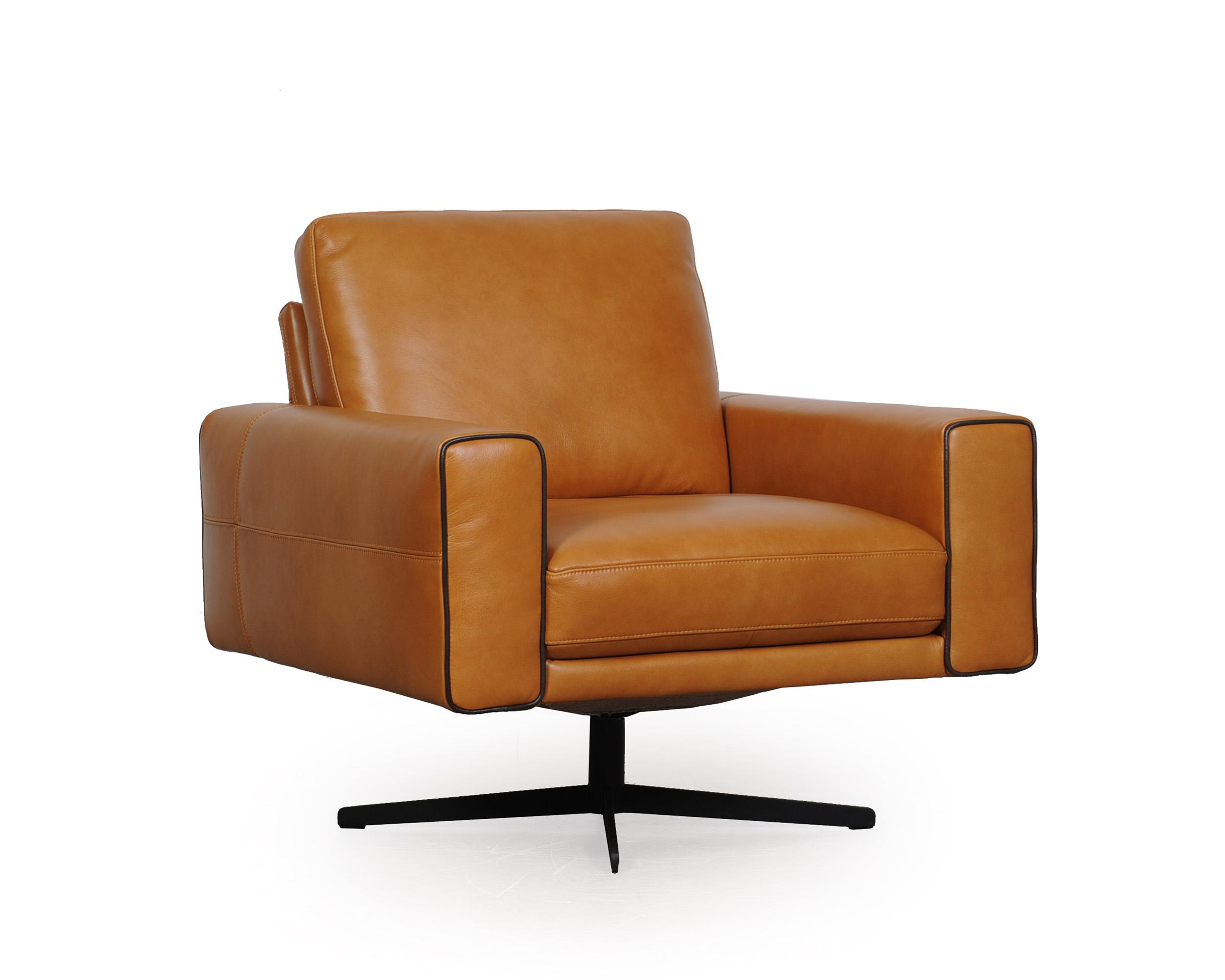 Contemporary, Modern Arm Chair Colette 593 59306B1857 in Tan Full Leather